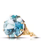 Ring Vintage style Aquamarine Original Vintage 14K Rose Gold vrc073r